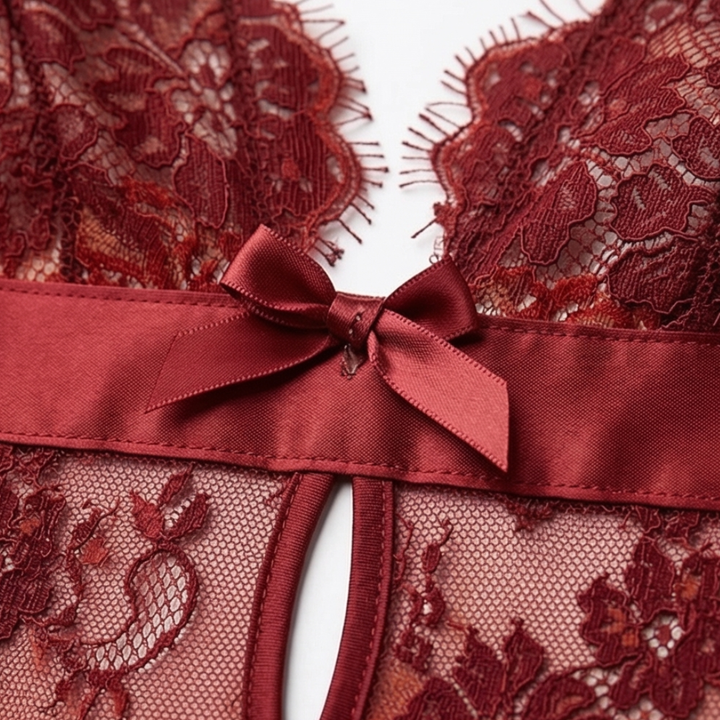 Velaire™ – Eyelash Lace Halter Bodysuit