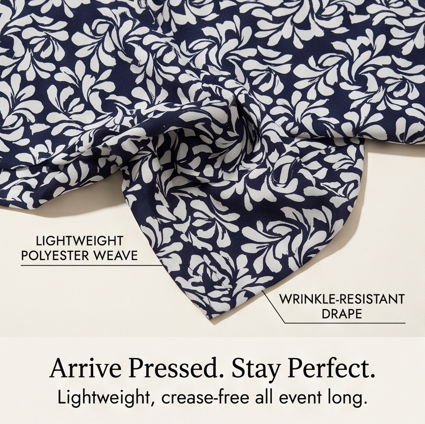 Maelyn™ Elegant Navy Floral Dress with Built-in Jacket