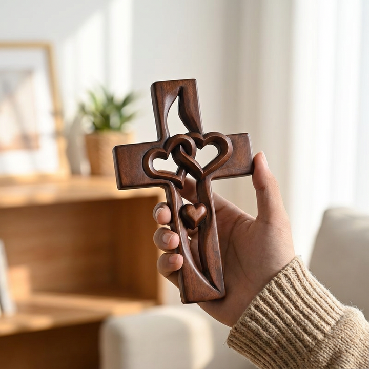 Everheart™ – Intertwined Heart Cross Wall Décor