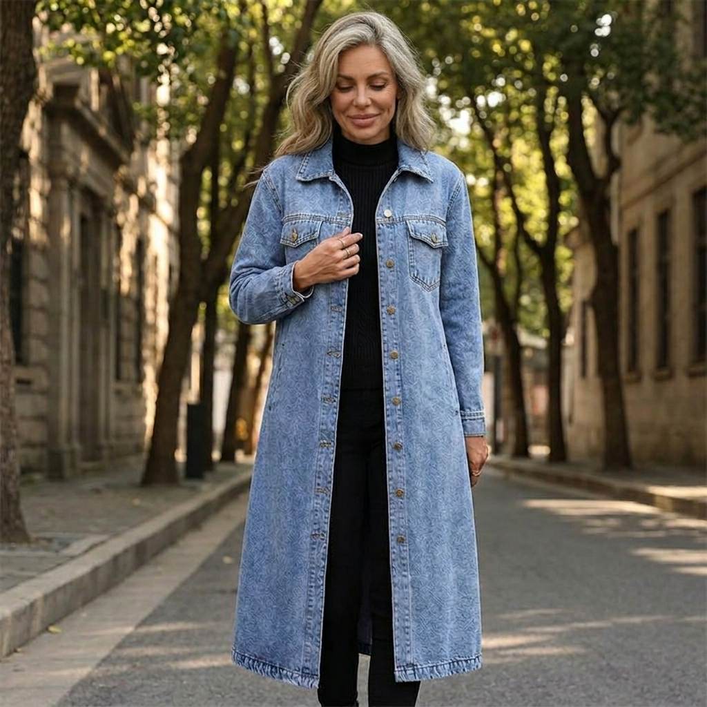 Denara™ – Longline Oversized Denim Coat