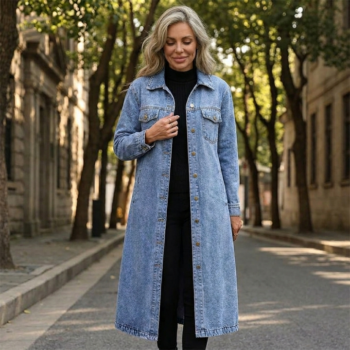 Denara™ – Longline Oversized Denim Coat