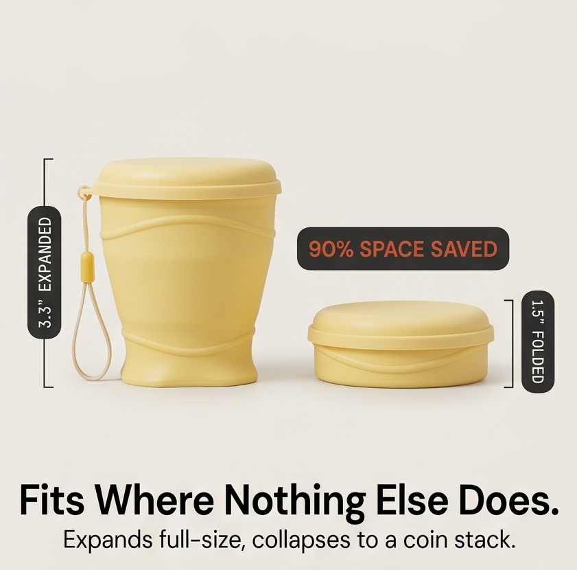 FoldSip™ Collapsible Travel Cup with Leakproof Lid