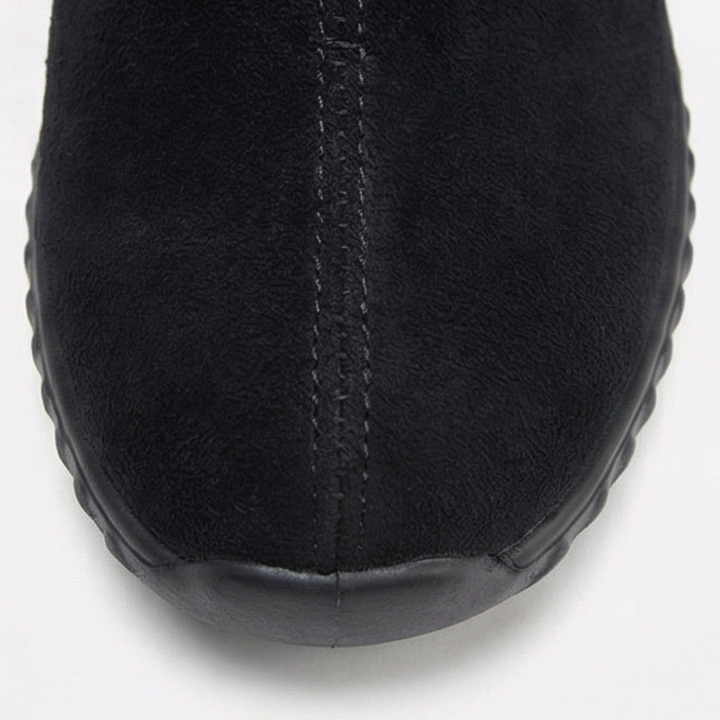 Cozella™ – Knit Cuff Suede Ankle Booties