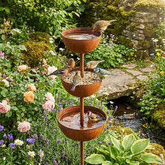 Birdwell™ – Rustic Copper Bird Bath Garden Stake