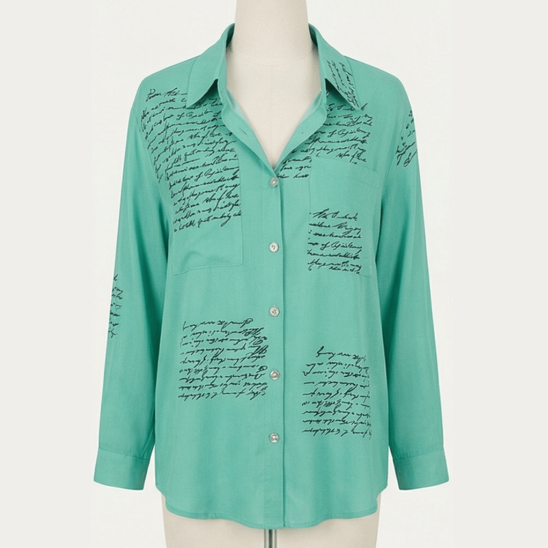 Letterelle™ – Handwritten Script Viscose Blouse