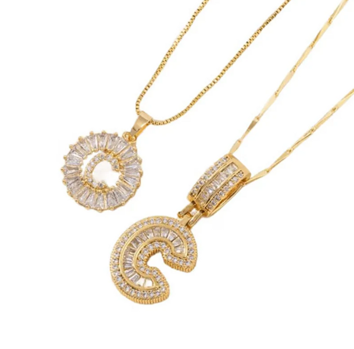 Luneria™ - Two-Piece Initial Pendant Necklace Set