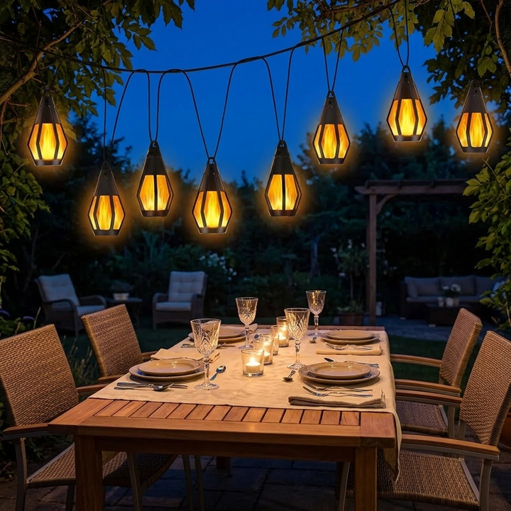 Lumara™ Solar Flame-Flicker Lantern String Lights