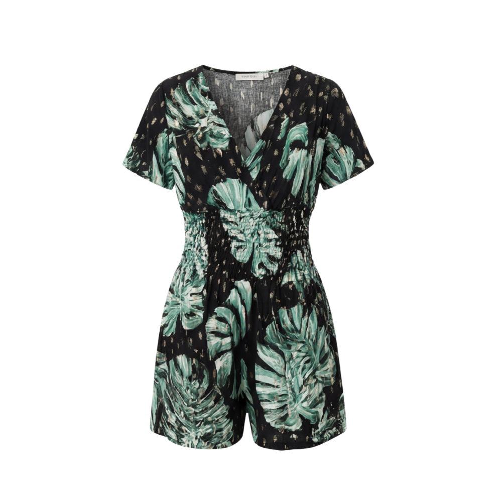 Soleia™ – Tropical Wrap Romper With Pockets