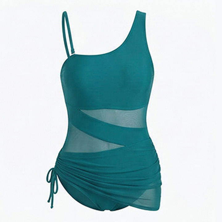 Rivara™ Ruched Mesh One Piece Swimsuit