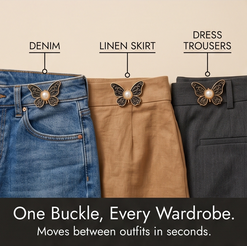 Belluna™ – Detachable Butterfly Waist Buckle for Loose Jeans