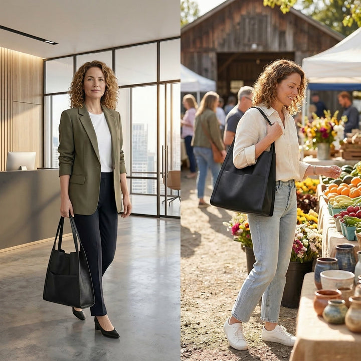 Tessara™ – Structured Pebbled Leather Tote Bag