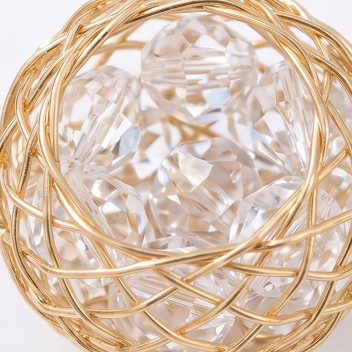 Lunavia™ – Woven Gold Crystal Drop Earrings