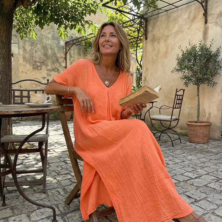 Lunessa™ – Breezy Cotton Linen Summer Dress