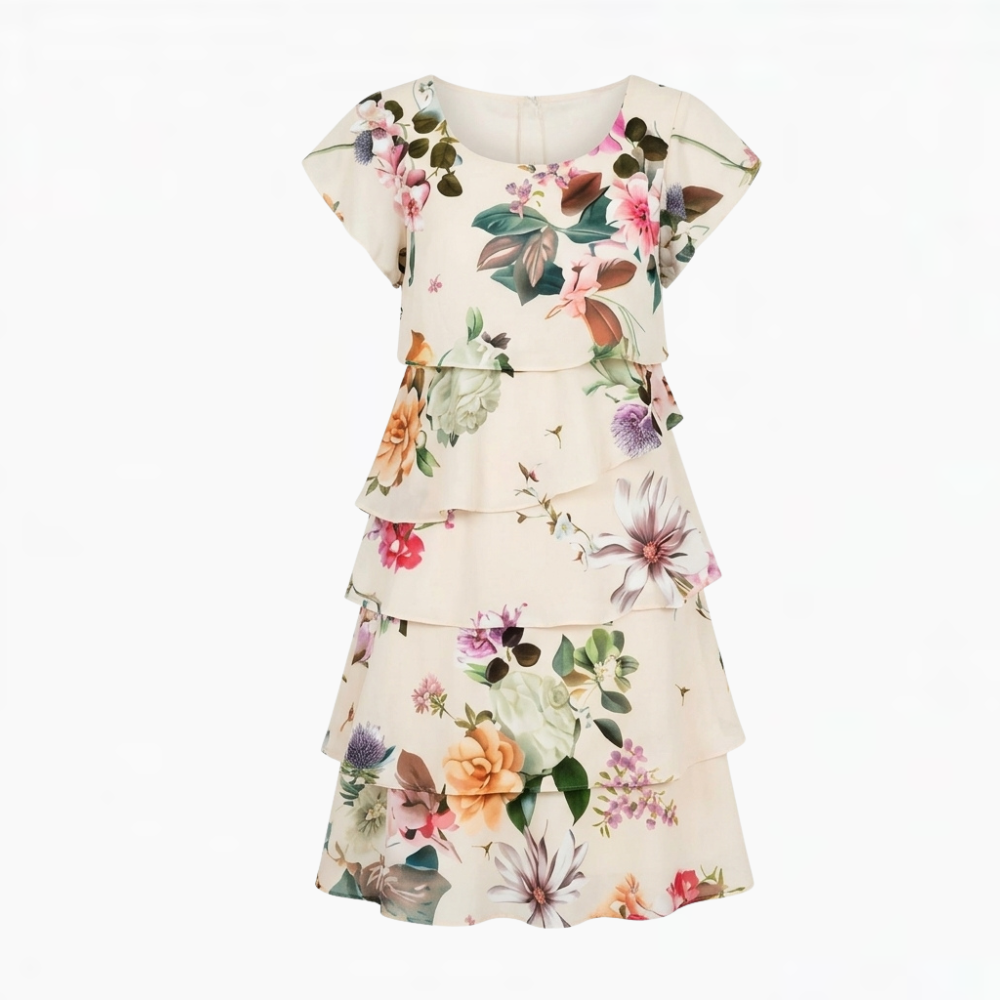 Floressa™ – Cascading Floral Tiered Dress