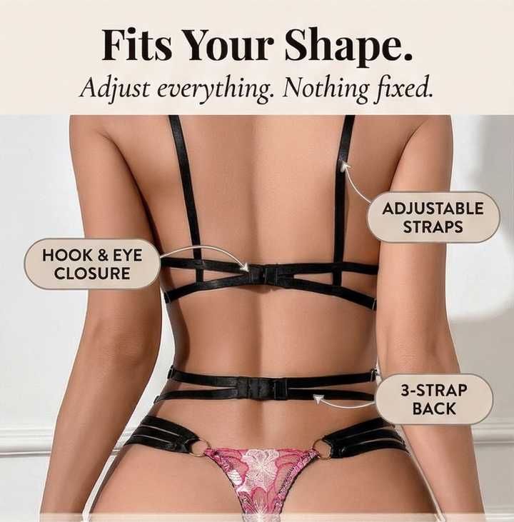 Florenza™ – Embroidered Floral Lingerie and Garter Set