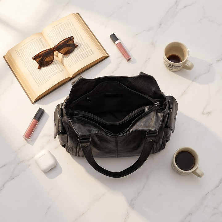 Noirvere™ — Slouchy Vegan Leather City Tote