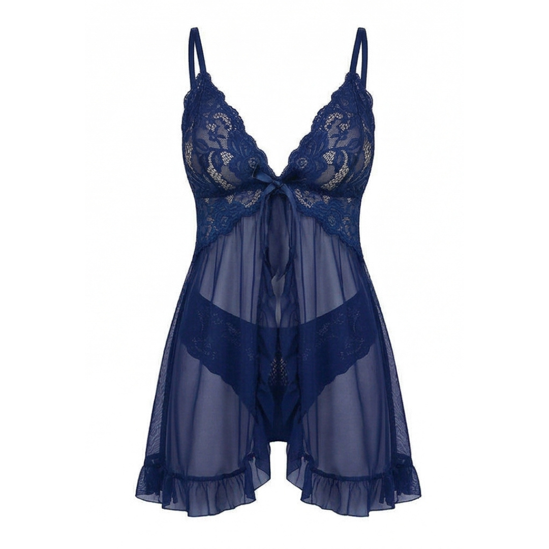 Lunaire™ – Floral Lace Babydoll Nightgown