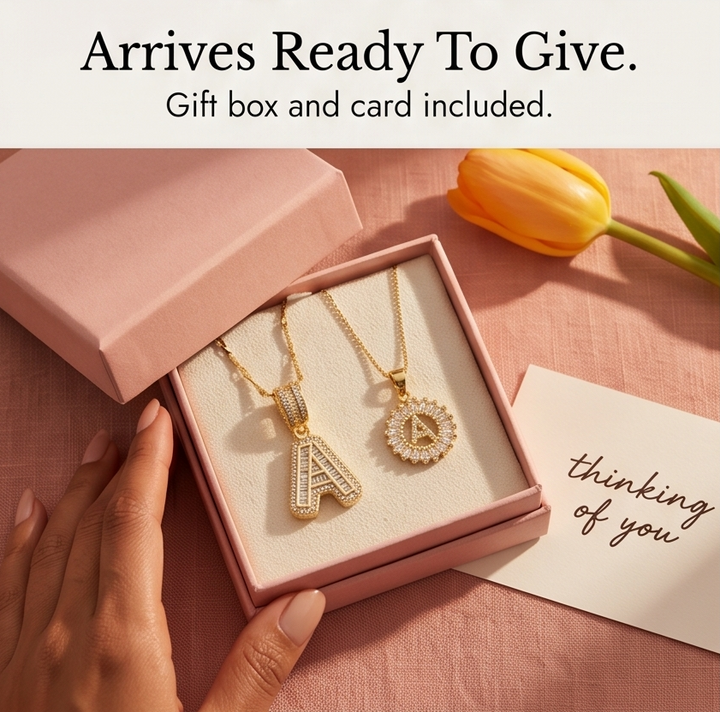 Luneria™ - Two-Piece Initial Pendant Necklace Set