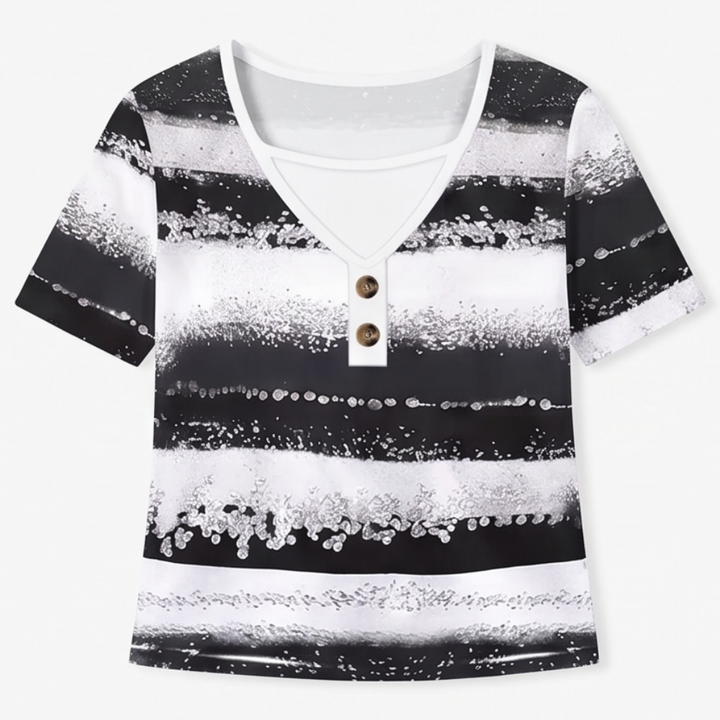 Vesper™ — Flowy Watercolor Henley for Easy Summer Style