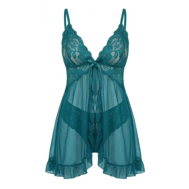 Lunaire™ – Floral Lace Babydoll Nightgown