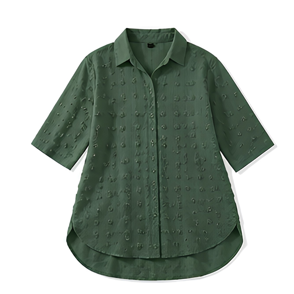 Veluna™ Relaxed Textured Shirt-Dress for Easy Days