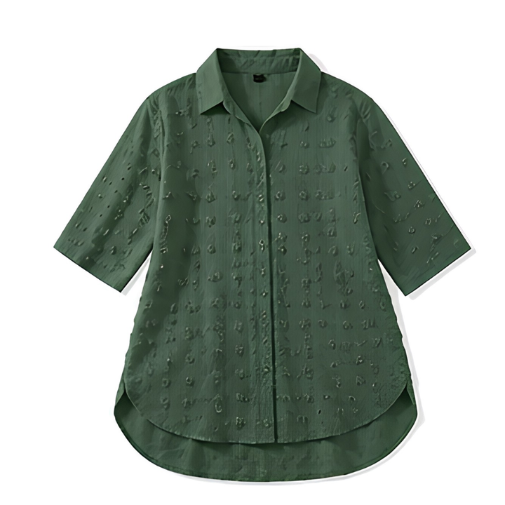 Veluna™ Relaxed Textured Shirt-Dress for Easy Days