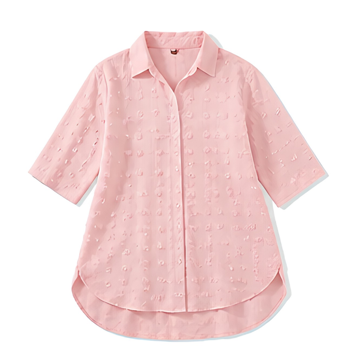 Veluna™ Relaxed Textured Shirt-Dress for Easy Days