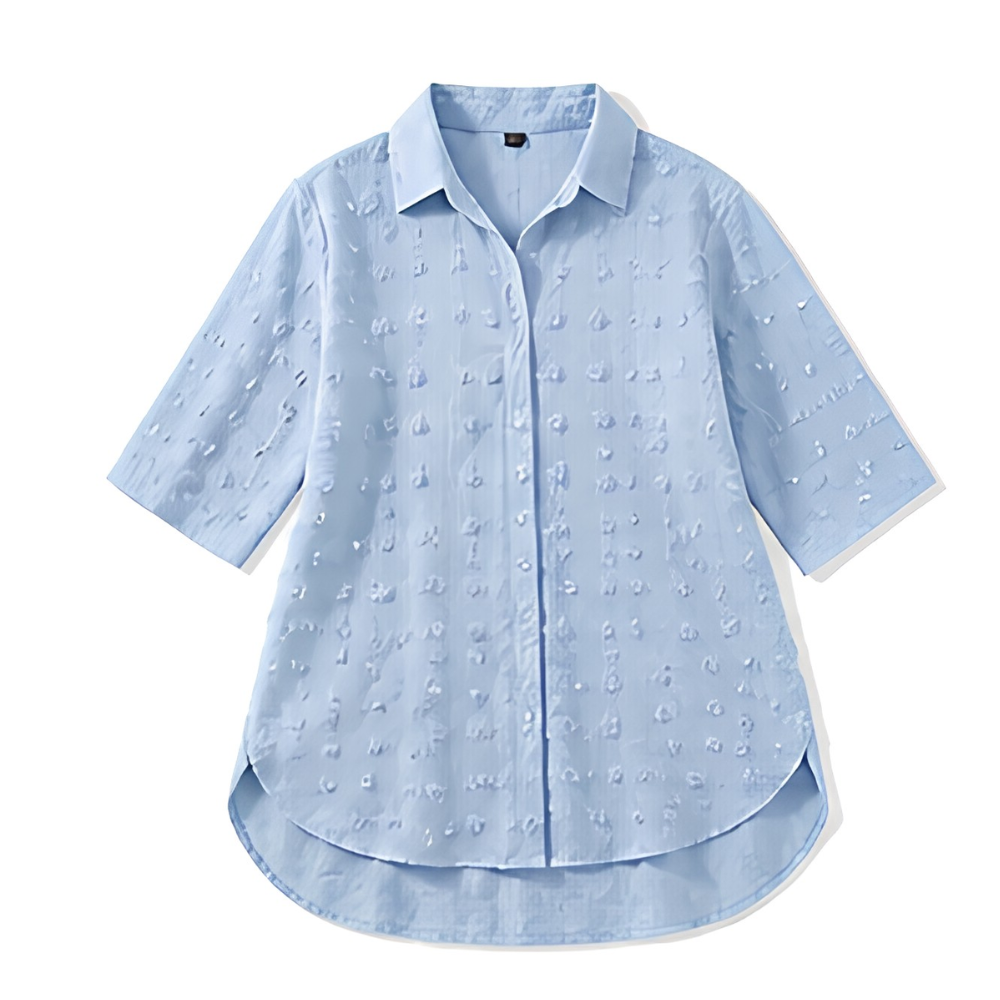 Veluna™ Relaxed Textured Shirt-Dress for Easy Days