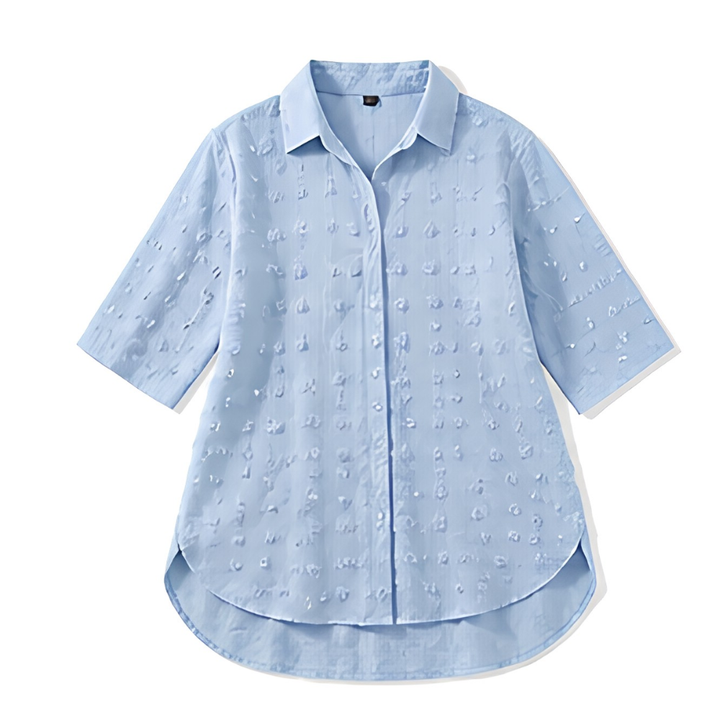 Veluna™ Relaxed Textured Shirt-Dress for Easy Days