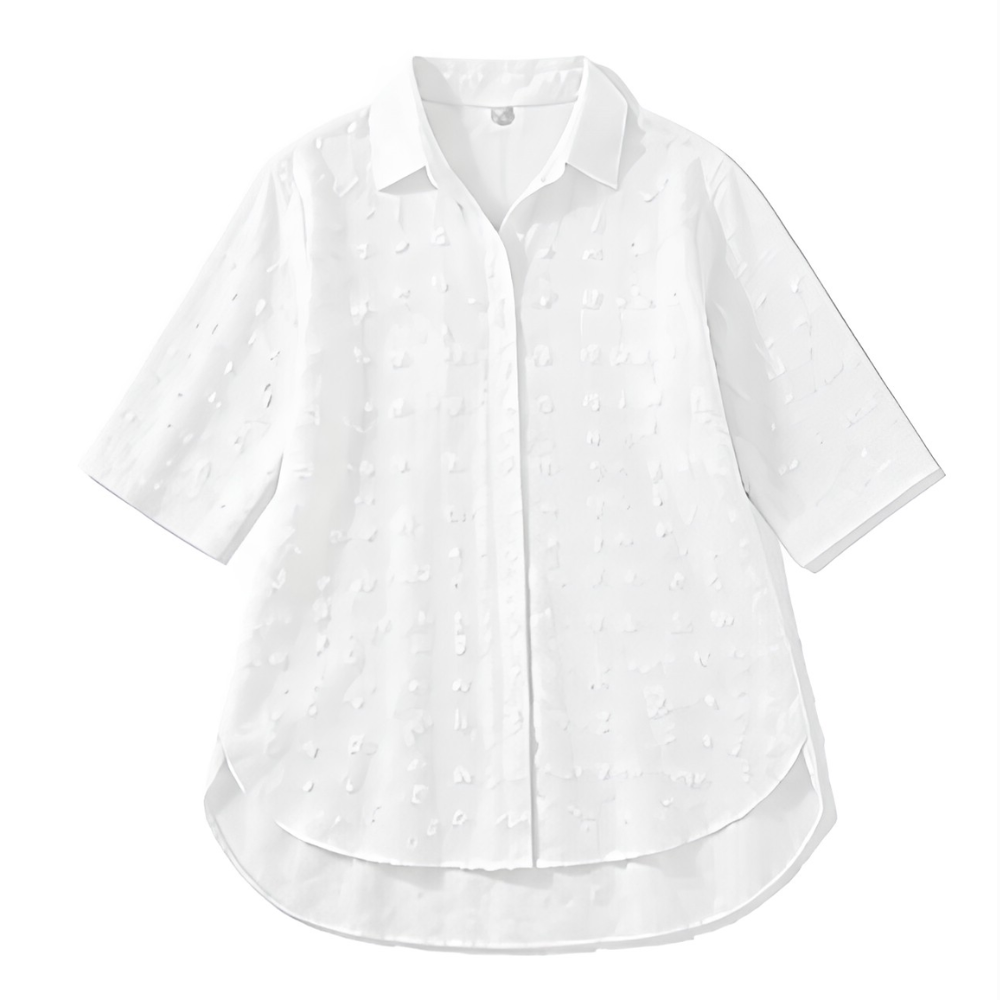 Veluna™ Relaxed Textured Shirt-Dress for Easy Days
