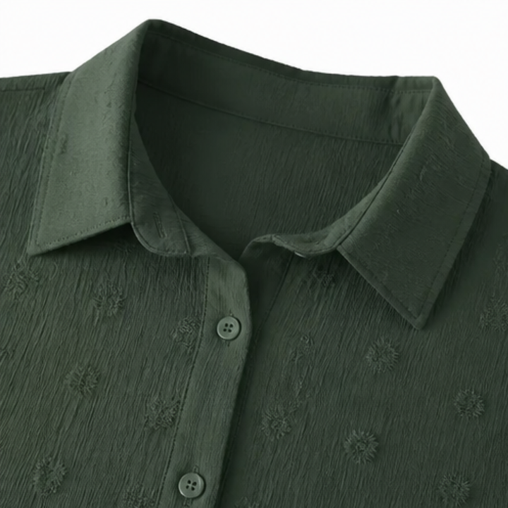 Veluna™ Relaxed Textured Shirt-Dress for Easy Days