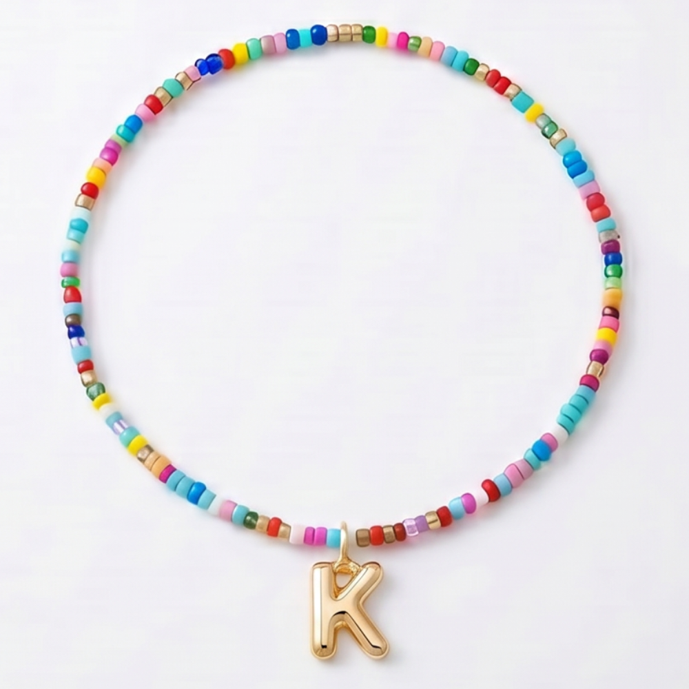 Liora™ Colorful Beaded Initial Necklace