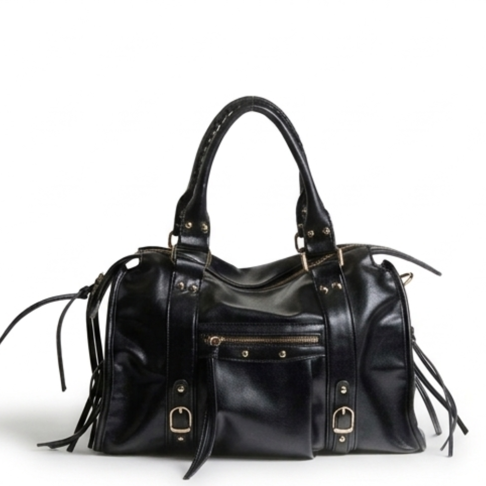 Vivara™ – Gold Detail Moto Satchel Bag