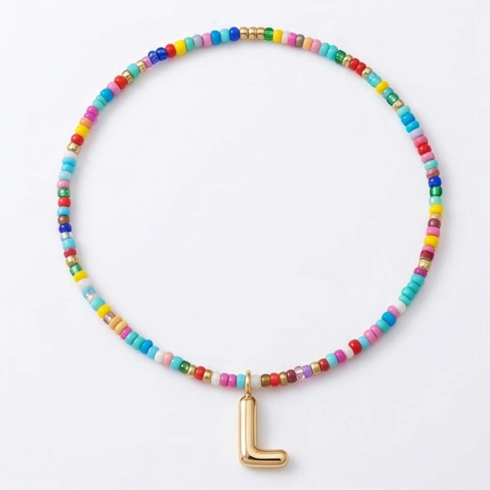 Liora™ Colorful Beaded Initial Necklace