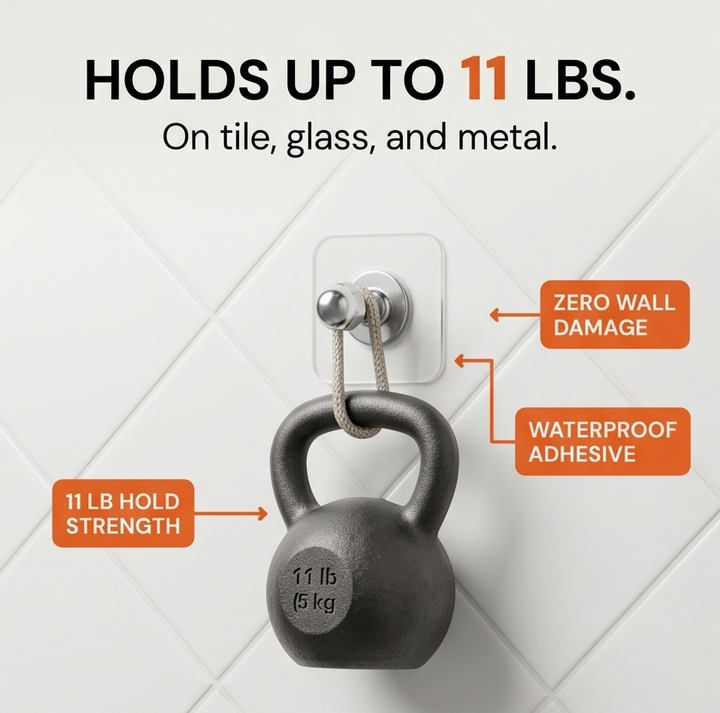 Gripstay™ – Heavy Duty Invisible Adhesive Wall Hooks