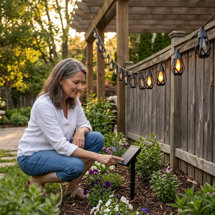 Lumara™ Solar Flame-Flicker Lantern String Lights