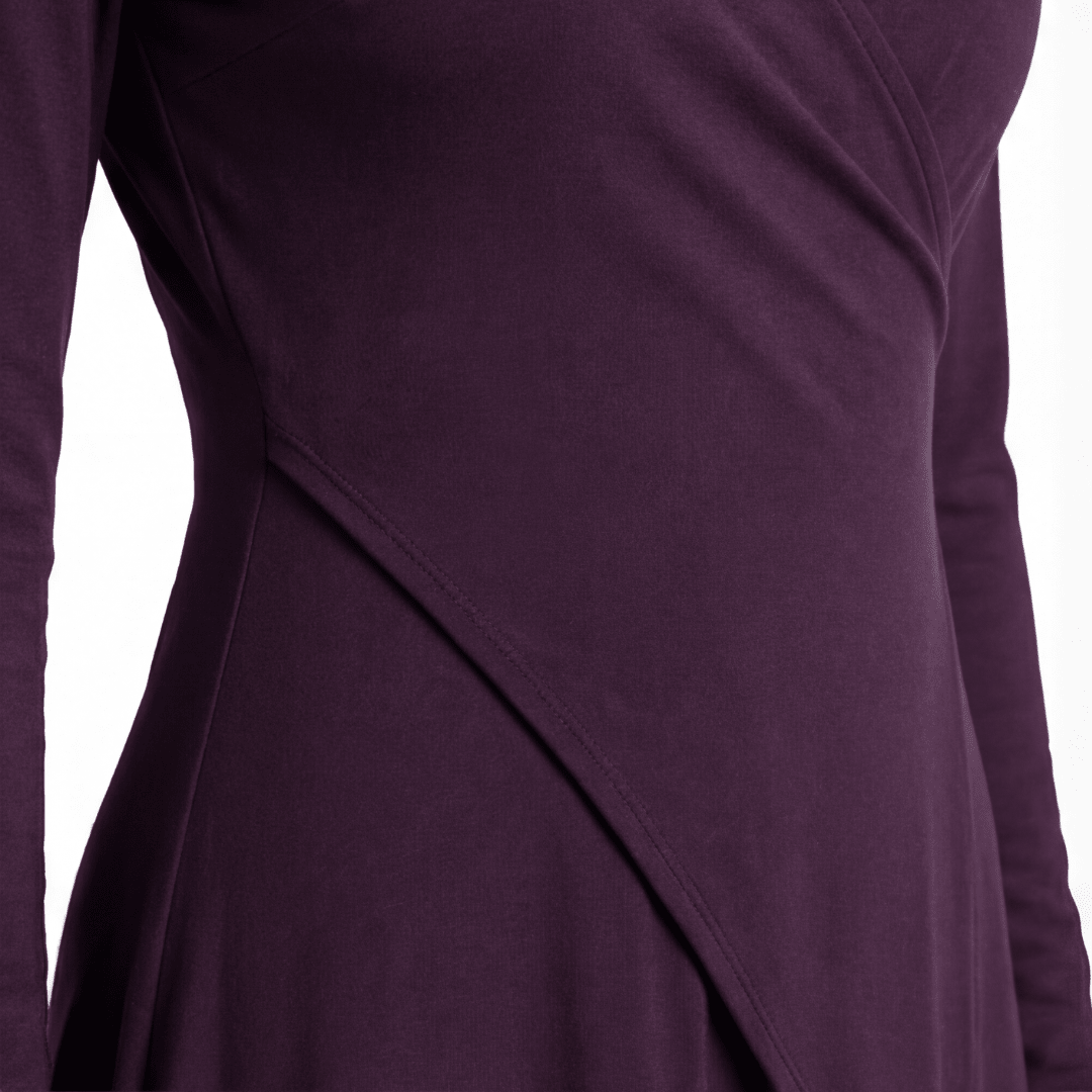 Florenne™ – Asymmetrical Draped High Neck Maxi Dress