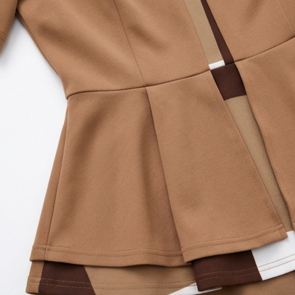 Lunavia™ Elegant Color-Block Peplum Set for Effortless Polish