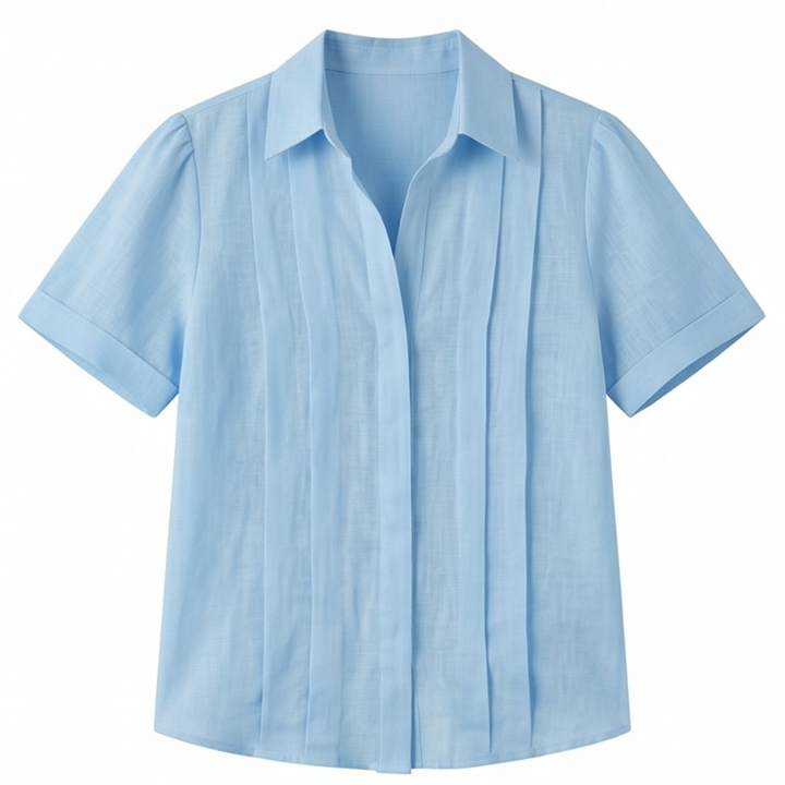 Lunavia™ – Pleated Short-Sleeve Blouse