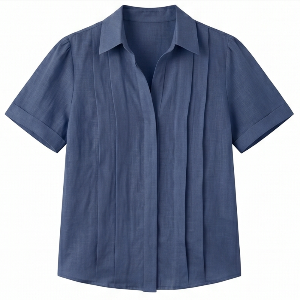 Lunavia™ – Pleated Short-Sleeve Blouse