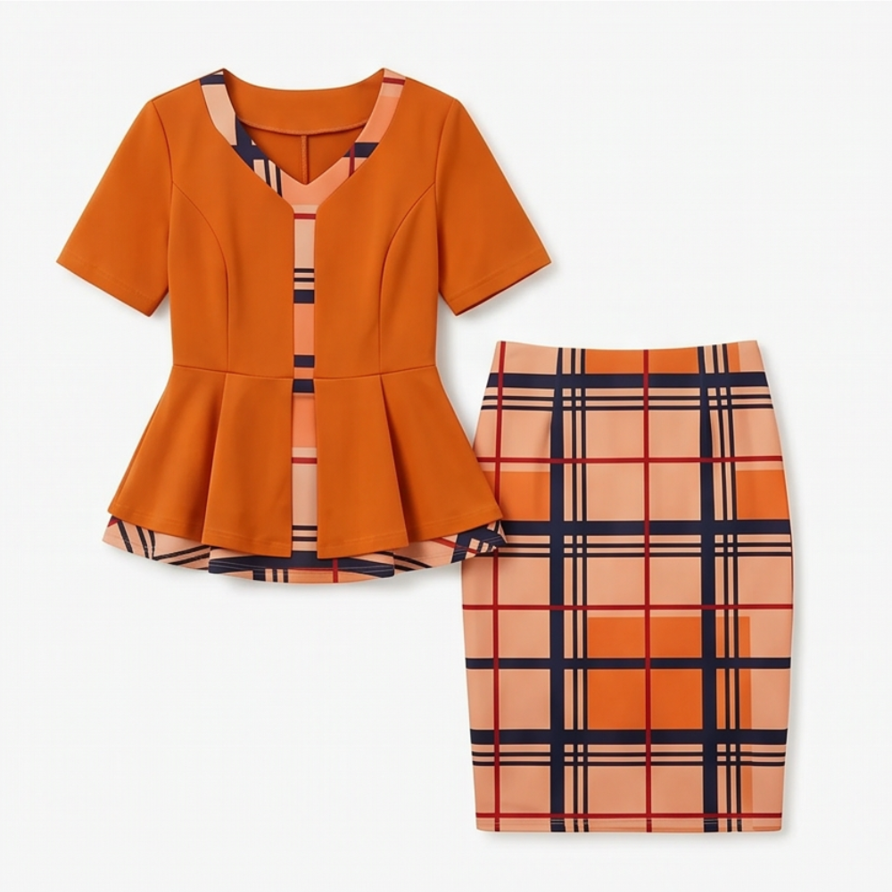 Lunavia™ Elegant Color-Block Peplum Set for Effortless Polish
