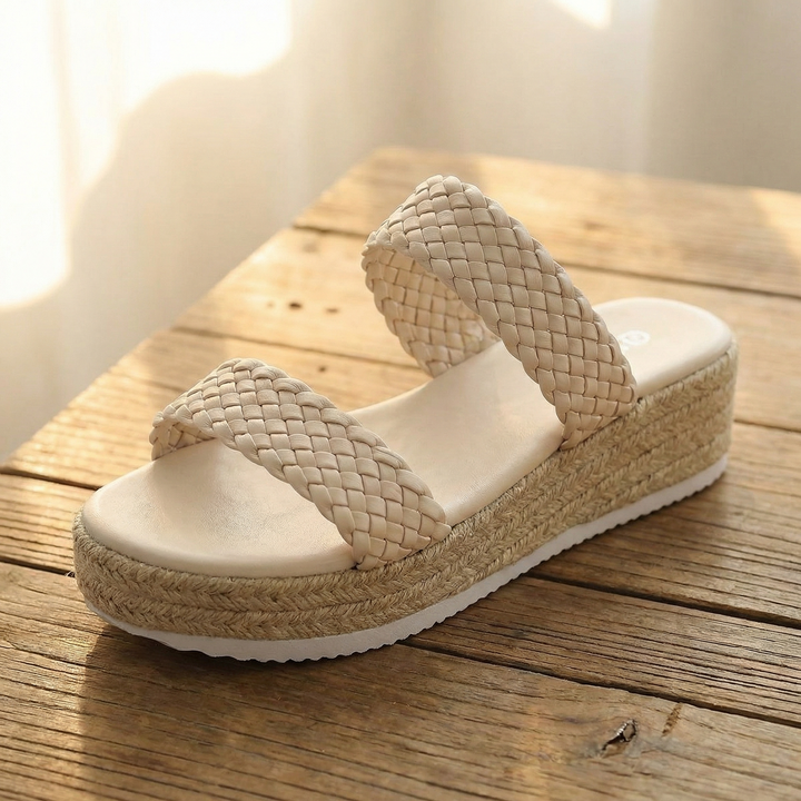 Solara™ Braided Platform Wedge Slides