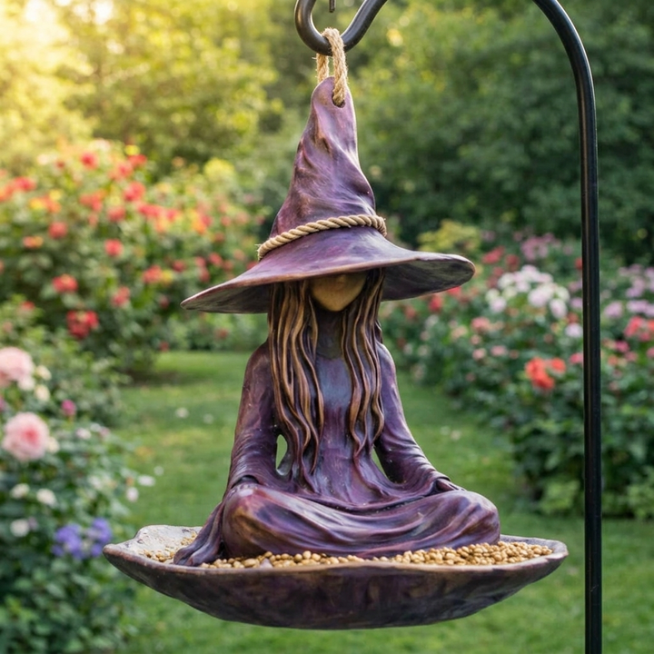 Willowspell™ Meditating Witch Bird Feeder