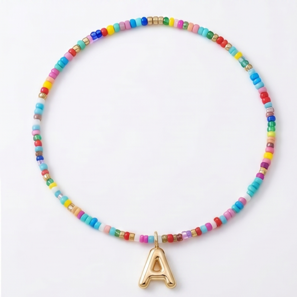 Liora™ Colorful Beaded Initial Necklace