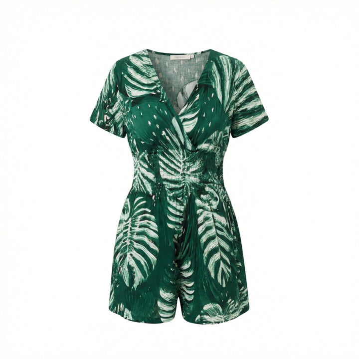 Soleia™ – Tropical Wrap Romper With Pockets