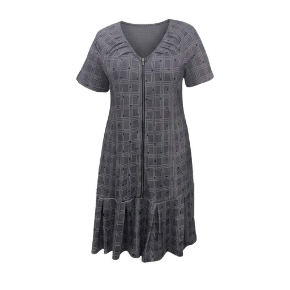 Zippella™ – Zip-Front Midi Dress for Effortless Everyday Comfort