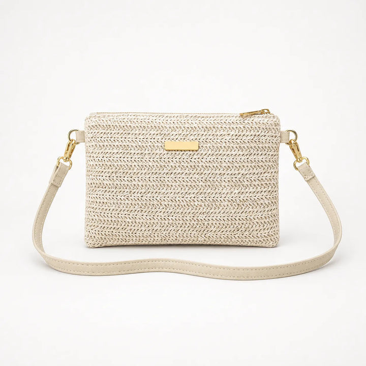 Solène – Woven Straw Crossbody Clutch Bag for Women