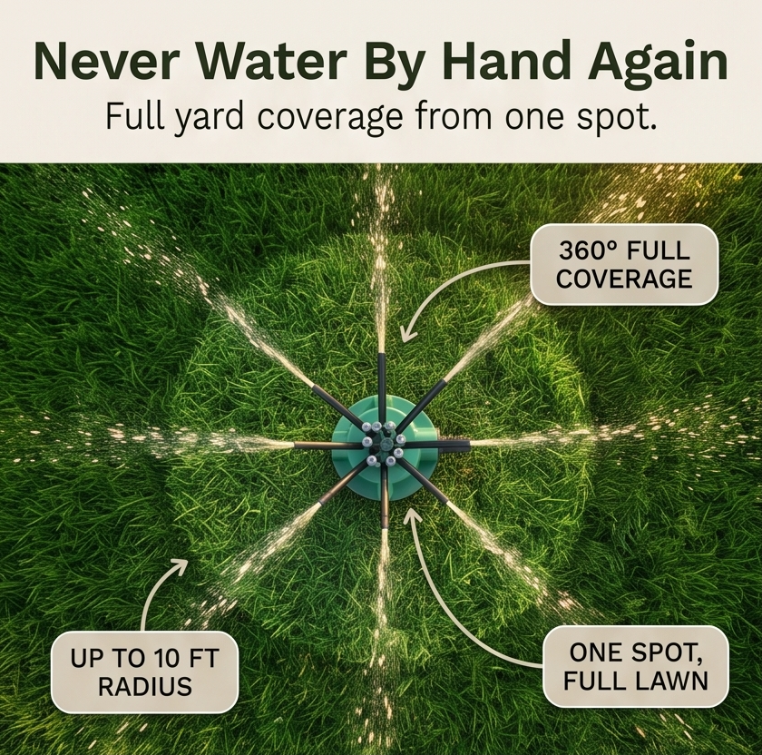 Aquava™ – 360° Multi Arm Garden Sprinkler