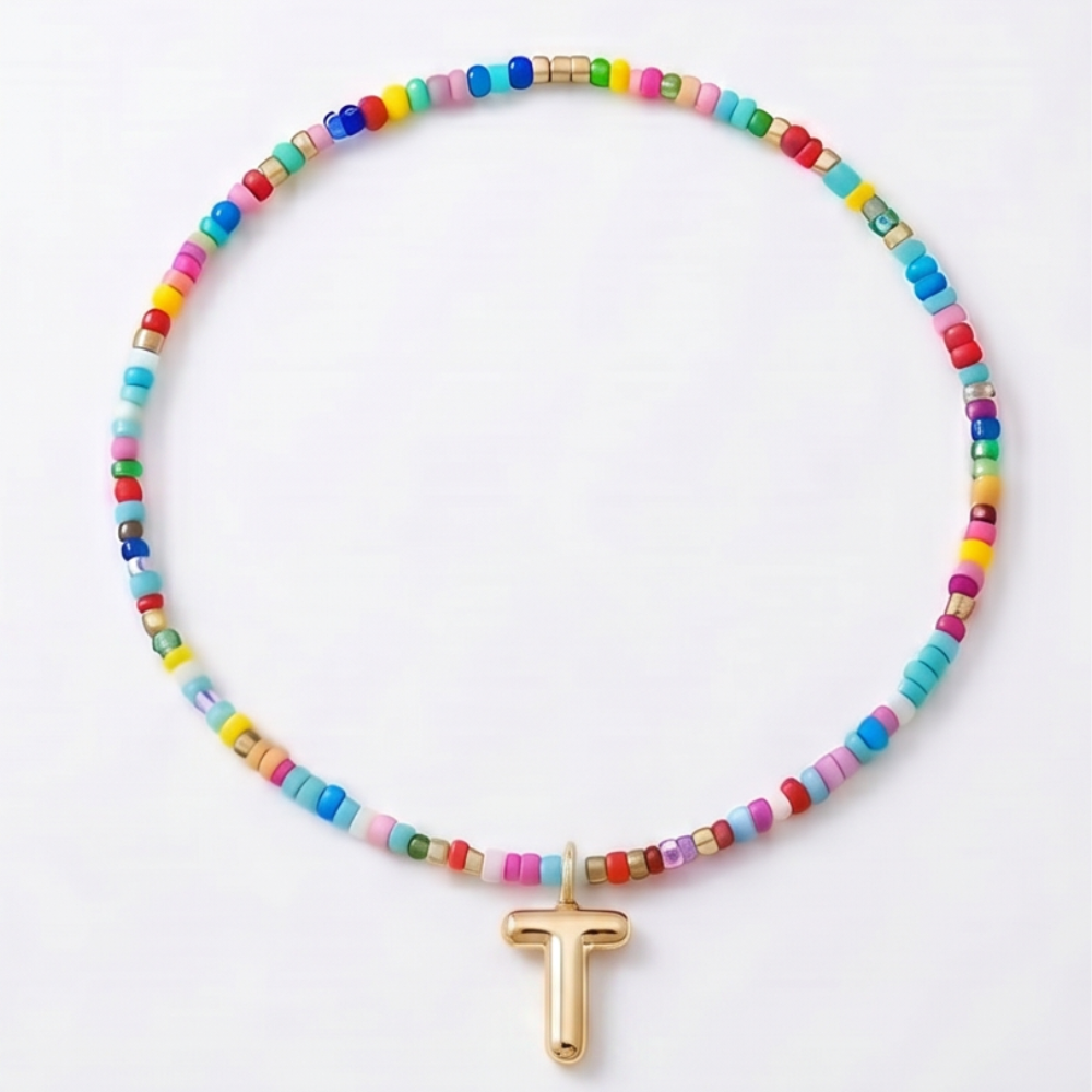 Liora™ Colorful Beaded Initial Necklace