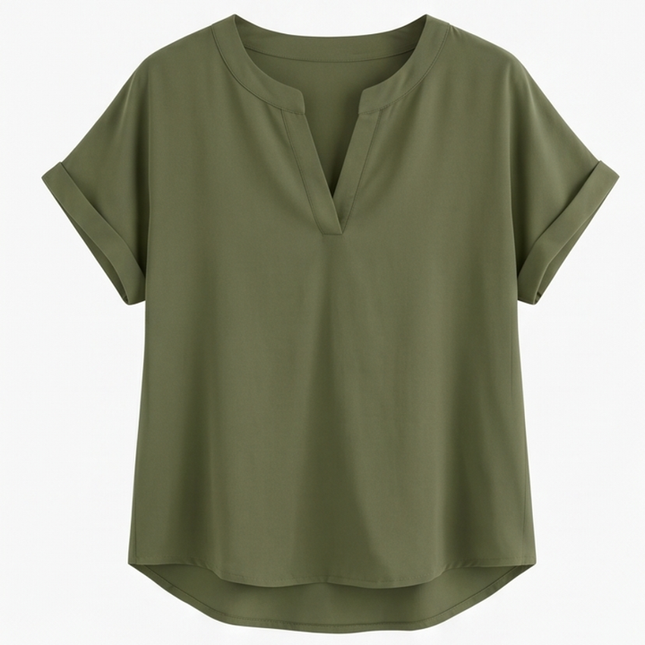 Solenne™ Soft Drape V-Neck Blouse for Everyday Wear